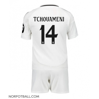 Billige Fotballdrakt Real Madrid Aurelien Tchouameni #14 Replika Hjemmedraktsett Barn 2024-25 Kortermet (med bukser)